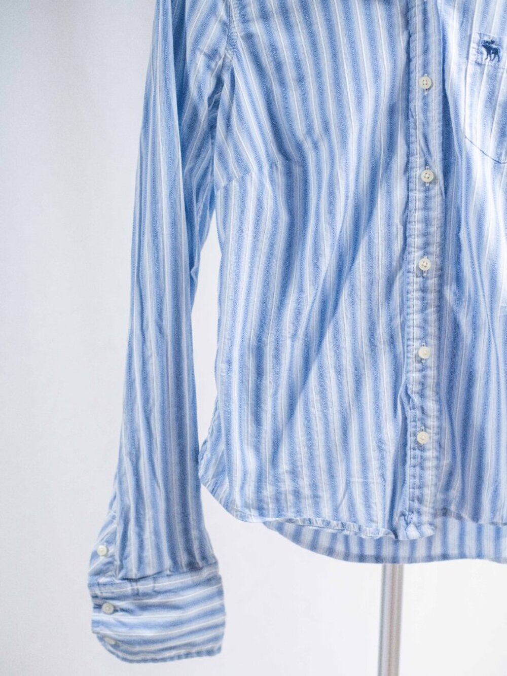 Vintage Abercrombie & Fitch Y2K Button Down Preppy Striped Top - Picture 5 of 8